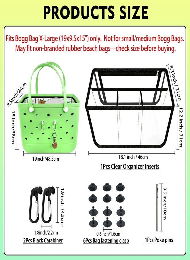 Kooterfun Clear Beach Bag Organizer Inserts for X Large Bogg Bag Accessories, Original Waterproof Insert Divider Pouch, Compatible Other Rubber Tote Bags, Organizing Your Bags and Divide Space - Image 2